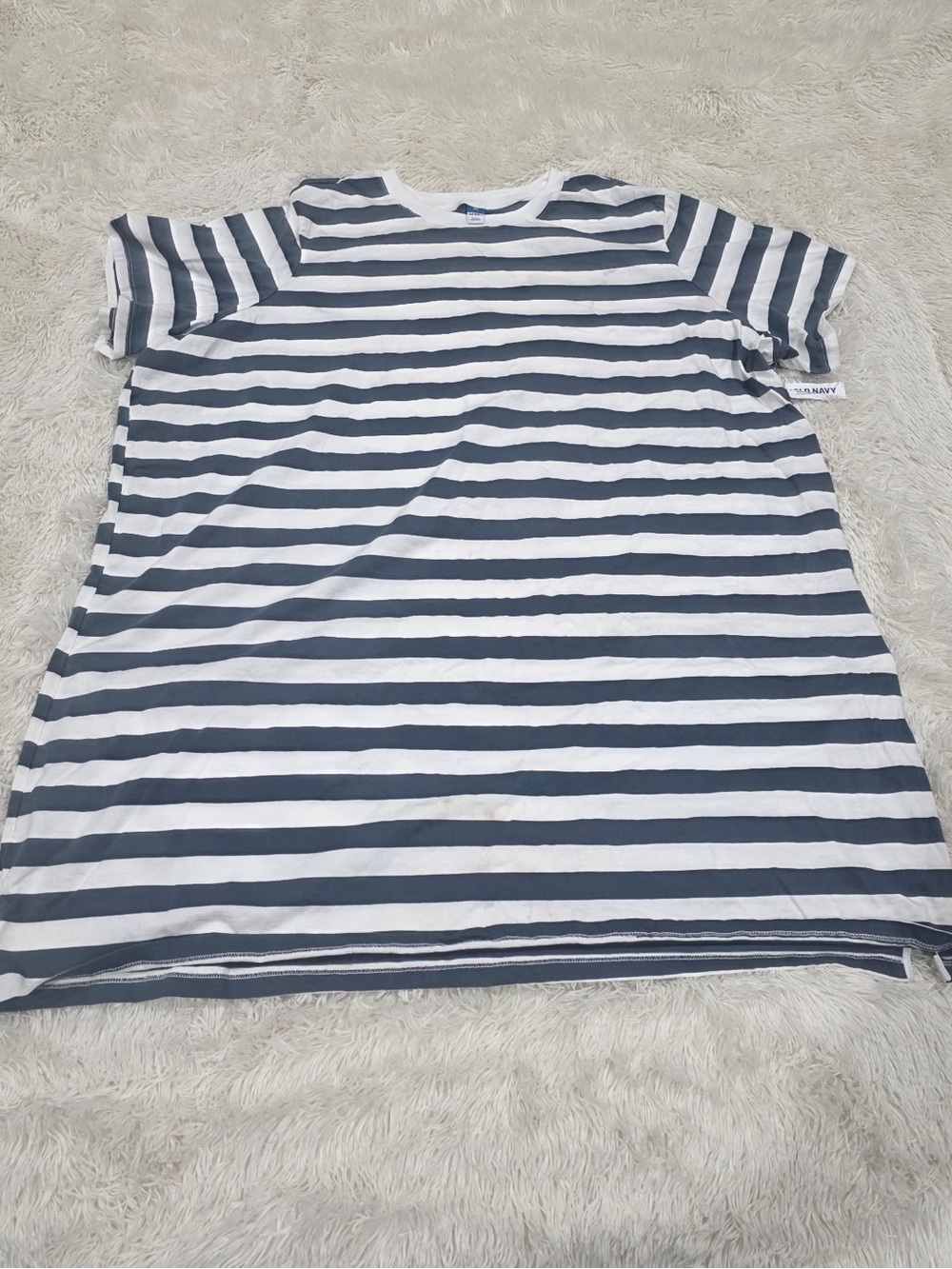 Old Navy White and Gray Striped Short Sleeve Tee Women’s 4XL